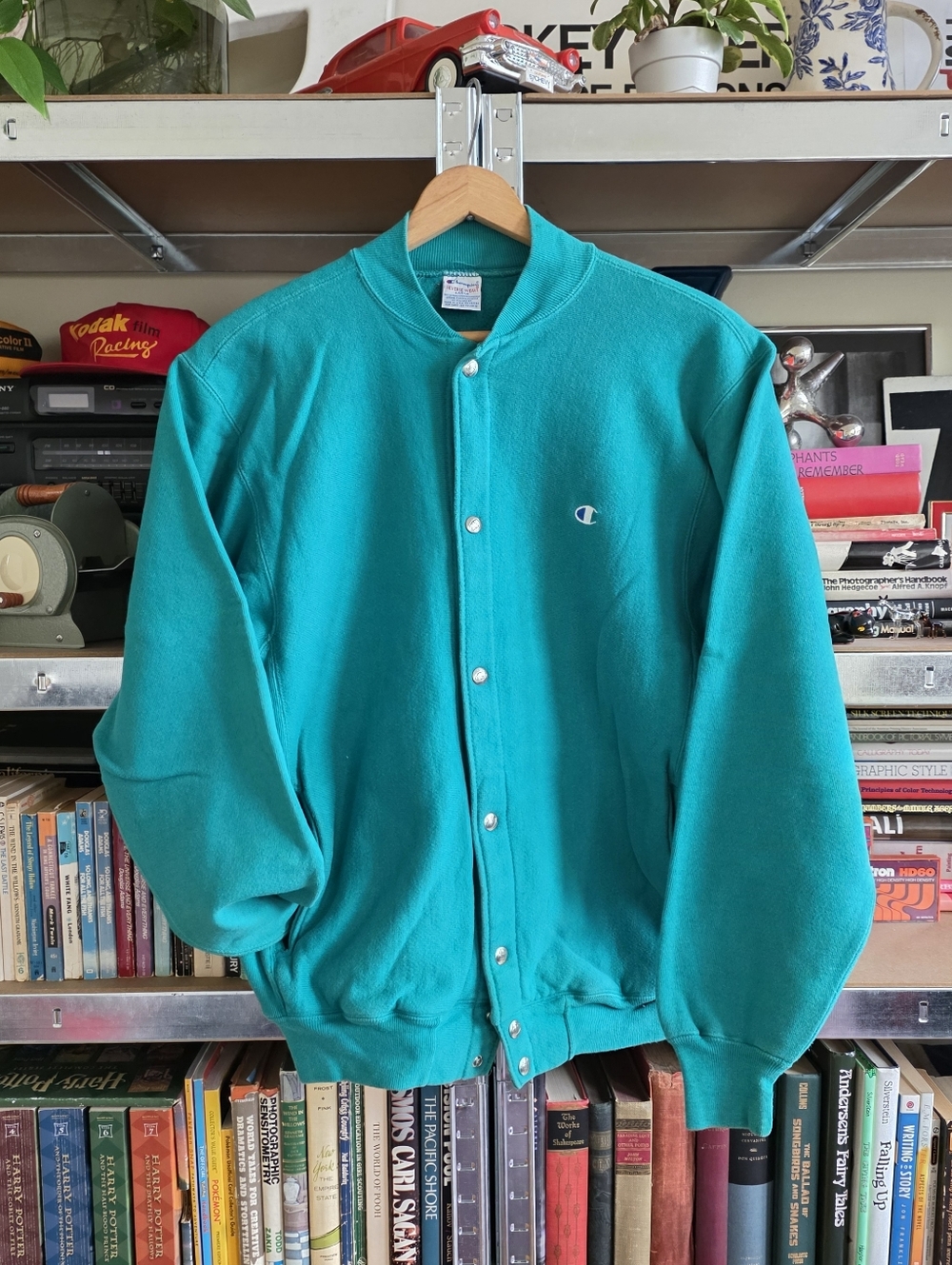 1990s | Reverse Weave Champion Snap Button Sweatshirt